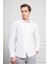 Erkek Beyaz Pamuk Trend Slim Fit Dar Kesim Italyan Yaka Gömlek 1