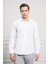 Erkek Beyaz Pamuk Trend Slim Fit Dar Kesim Italyan Yaka Gömlek 3