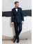 Erkek Siyah Kruvaze Sivri Çıkma Yaka Slim Fit Damatlık 3