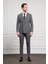 Erkek Füme Trend Kruvaze Slim Fit Dar Kesim Sivri Yaka Takım Elbise 2