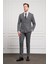 Erkek Füme Trend Kruvaze Slim Fit Dar Kesim Sivri Yaka Takım Elbise 4