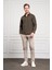 Erkek Haki Trend Italyan Yaka Slim Fit Dar Kesim Gömlek 2