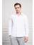 Erkek Beyaz Slim Fit Dar Kesim Sert Spor Yaka Gömlek 3