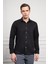 Erkek Siyah Trend Italyan Yaka Slim Fit Dar Kesim Gömlek 4
