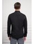 Erkek Siyah Trend Italyan Yaka Slim Fit Dar Kesim Gömlek 5