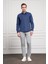 Erkek Lacivert Slim Fit Dar Kesim Sert Spor Yaka Gömlek 2
