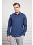 Erkek Lacivert Slim Fit Dar Kesim Sert Spor Yaka Gömlek 3