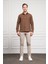 Erkek Kahve Trend Italyan Yaka Slim Fit Dar Kesim Gömlek 2
