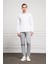 Erkek Beyaz Pamuk Trend Slim Fit Italyan Yaka Gömlek 2