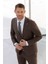 Erkek Kahve Trend Slim Fit Mono Yaka Takım Elbise 2