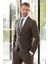 Erkek Kahve Trend Slim Fit Mono Yaka Takım Elbise 4