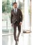 Erkek Kahve Trend Slim Fit Mono Yaka Takım Elbise 5