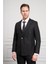 Erkek Siyah Trend Kruvaze Slim Fit Dar Kesim Sivri Yaka Takım Elbise 1