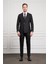 Erkek Siyah Trend Kruvaze Slim Fit Dar Kesim Sivri Yaka Takım Elbise 2
