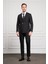 Erkek Siyah Trend Kruvaze Slim Fit Dar Kesim Sivri Yaka Takım Elbise 3