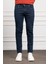 Erkek Lacivert Jean Slim Fit Dar Kesim Pantolon 3
