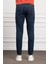 Erkek Lacivert Jean Slim Fit Dar Kesim Pantolon 5