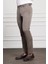 Erkek Kahve Trend Slim Fit Dar Kesim Pileli Pantolon 2
