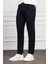 Erkek Lacivert Jogger Slim Fit Dar Kesim Çıtçıtlı Ipli Pantolon 2