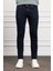 Erkek Koyu Lacivert Jean Slim Fit Dar Kesim Pantolon 1