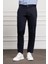 Erkek Lacivert Slim Fit Dar Kesim Chino Pantolon 1