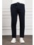 Erkek Lacivert Jogger Slim Fit Dar Kesim Çıtçıtlı Ipli Pantolon 1