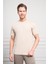 Erkek Bej Basic Bisiklet Yaka Dynamic Fit Pamuk T-Shirt 1