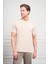 Erkek Bej Basic Bisiklet Yaka Dynamic Fit Pamuk T-Shirt 4