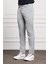 Erkek Gri Slim Fit Dar Kesim Ipli Jogger Pantolon 2