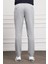 Erkek Gri Slim Fit Dar Kesim Ipli Jogger Pantolon 3