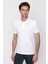 Erkek Beyaz Basic Polo Yaka Dynamic Fit T-Shirt 1