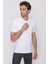 Erkek Beyaz Basic Polo Yaka Dynamic Fit T-Shirt 3