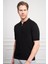 Erkek Siyah Trend Polo Yaka Dinamik Fit Rahat Kesim T-Shirt 4