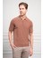Erkek Taba Trend Polo Yaka Dinamik Fit Rahat Kesim T-Shirt 4