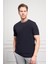 Erkek Lacivert Trend Bisiklet Yaka Dinamik Fit T-Shirt 1