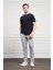 Erkek Lacivert Trend Bisiklet Yaka Dinamik Fit T-Shirt 2