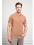 Erkek Vizon Basic Polo Yaka Dynamic Fit T-Shirt 1