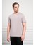 Erkek Açık Gri Basic Bisiklet Yaka Dynamic Fit Pamuk T-Shirt 3