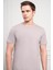 Erkek Açık Gri Basic Bisiklet Yaka Dynamic Fit Pamuk T-Shirt 4