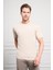Erkek Bej Basic Bisiklet Yaka Dynamic Fit Pamuk T-Shirt 3