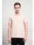 Erkek Bej Basic Polo Yaka Dynamic Fit T-Shirt 3