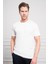 Erkek Ekru Trend Bisiklet Yaka Pamuk Dinamik Fit T-Shirt 1