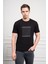 Erkek Siyah Trend Bisiklet Yaka Dinamik Fit Pamuk T-Shirt 1