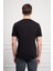 Erkek Siyah Trend Bisiklet Yaka Dinamik Fit Pamuk T-Shirt 5