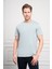 Erkek Indigo Basic Bisiklet Yaka Dynamic Fit Pamuk T-Shirt 3