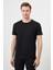 Erkek Siyah Basic Bisiklet Yaka Dynamic Fit Rahat Kesim T-Shirt 1