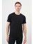 Erkek Siyah Basic Bisiklet Yaka Dynamic Fit Rahat Kesim T-Shirt 2