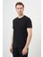 Erkek Siyah Basic Bisiklet Yaka Dynamic Fit Rahat Kesim T-Shirt 3