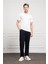 Erkek Ekru Basic Bisiklet Yaka Dynamic Fit Pamuk T-Shirt 2