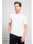 Erkek Ekru Basic Bisiklet Yaka Dynamic Fit Pamuk T-Shirt 4